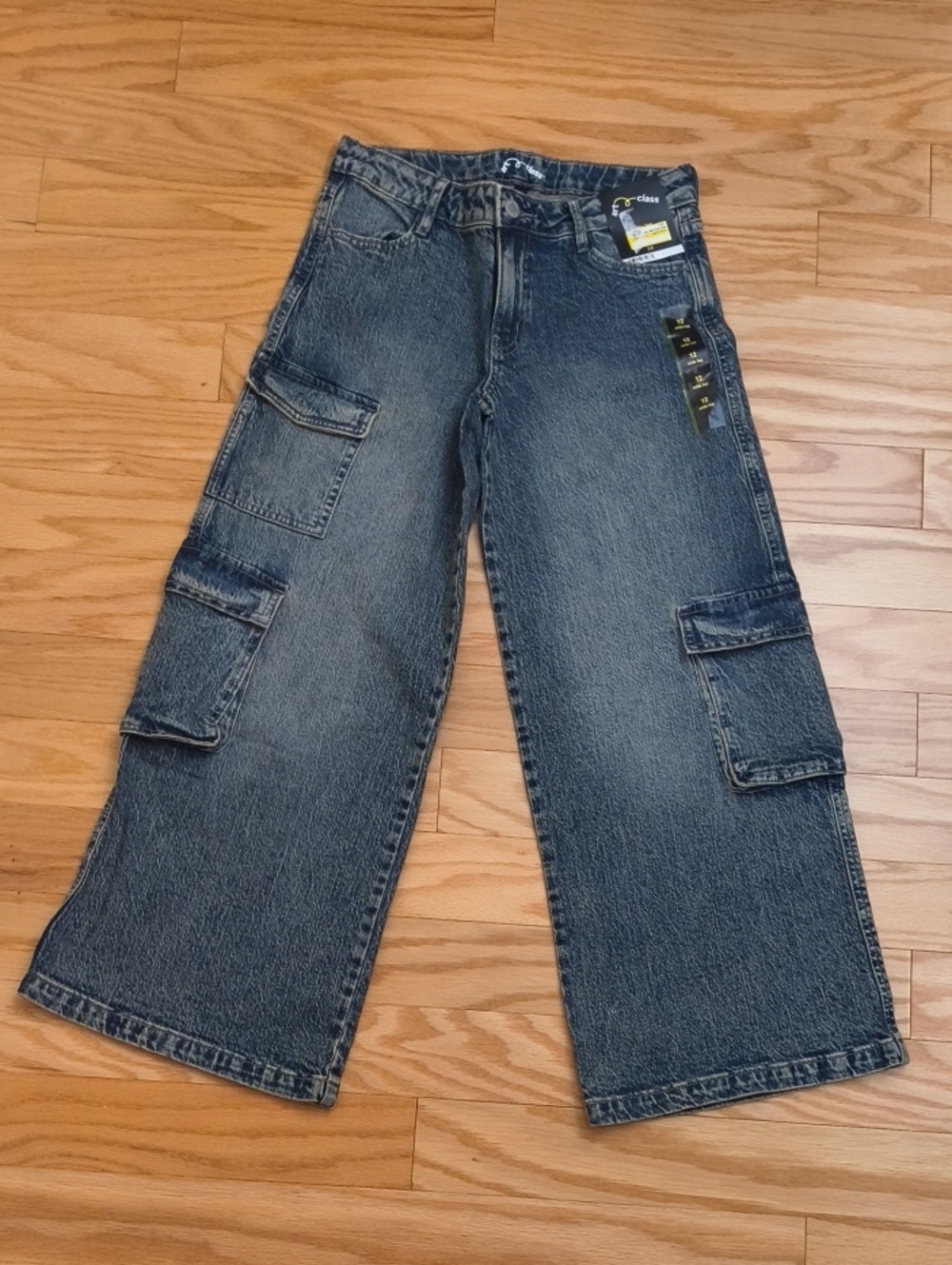 art class Wide Leg Distressed Blue Denim Jeans Size 12 NWT